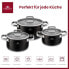 Gerlach Prime Stainless Steel Cooking Pot Set with Lid Induction Cookware Suitable for Induction Cookers 18 cm 2 L 20 cm 3 L 24 cm 5.0 L