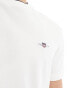 Фото #6 товара GANT shield logo tipped pique t-shirt in white