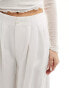 Фото #2 товара Stradivarius tailored pleated wide leg trouser in ecru