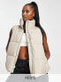 New Look Petite cropped gilet in mink