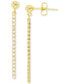 ფოტო #1 პროდუქტის Cubic Zirconia Chain & Polished Ball Linear Drop Earrings