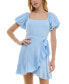 Juniors' Ruffled Faux-Wrap Dress