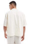 ASOS DESIGN oversized overhead shirt with linen mix in stone Серый, XL - Chest 44 - фото #5