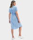Фото #2 товара Women's Chambray Short-Sleeve Shirt Dress, Created for Macy's
