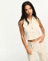 Фото #8 товара Miss Selfridge Petite waistcoat co-ord in taupe pinstripe