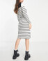 Фото #2 товара Urban Revivo knitted midi dress in grey stripe