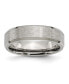 Titanium Brushed Center Beveled Edge Wedding Band Ring