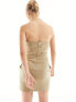 4th & Reckless tailored bandeau pocket detail mini dress in camel