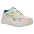 Фото #2 товара Puma Hedra Oq Lace Up Womens Blue, Off White, Pink, White, Yellow Sneakers Casu