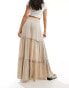 Фото #4 товара Vila tiered boho maxi skirt in stone