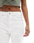 Stradivaraius Petite wide leg dad jean in white