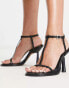 Фото #2 товара Topshop – Sade – Absatzsandalen aus hochwertigem Leder in Schwarz mit runder Zehenpartie