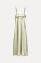 Satin midi slip dress