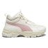 Фото #1 товара Puma Cassia Via Mid Lace Up Womens White Sneakers Casual Shoes 39130906