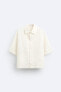 100% linen irregular textured overshirt