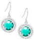 ფოტო #1 პროდუქტის Round Crystal Wire Drop Earrings in Sterling Silver. Available in Clear, Blue, Green or Purple