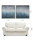 Blue Rain Textured Metallic Hand Painted Wall Art Set by Martin Edwards, 36" x 36" x 1.5"