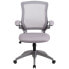 Фото #3 товара Mid-Back Gray Mesh Swivel Task Chair With Gray Frame And Flip-Up Arms
