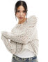 Фото #1 товара Cotton On crochet pullover jumper in stone