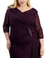 Фото #4 товара Plus Size Portrait-Collar Side-Ruched A-Line Dress