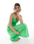 ASOS DESIGN scoop neck raw edge bias maxi dress in bright green Зеленый, 42 - фото #1