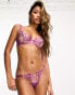 Фото #1 товара Bluebella Catalina delicate floral lace tanga thong in purple