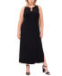 Фото #1 товара Plus Size Three-Ring Hardware Sleeveless Maxi Dress
