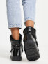 Glamorous Apres snow boots in black with faux fur detailing