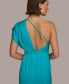 Women's Asymmetric Draped Sleeveless Gown