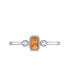ფოტო #2 პროდუქტის Emerald Cut Citrine Gemstone, Natural Diamonds Birthstone Ring in 14K White Gold