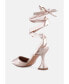 ფოტო #3 პროდუქტის Women's Fonda Spool Heel Tie Up Satin Sandals
