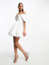 Forever New corset puff sleeve mini dress in white