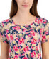 Women's Printed Short Sleeve Scoop-neck Top, Created for Macy's