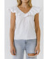 Women's Ruffle at Neckline Top