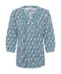 ფოტო #2 პროდუქტის Women's 100% Organic Cotton 3/4 Sleeve Ikat Print Tunic Tee