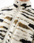 ASOS DESIGN oversized walker jacket in neutral tiger print