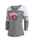 ფოტო #4 პროდუქტის Women's Heather Gray San Francisco 49ers 2023 NFC Champions Hail Mary Tri-Blend 3/4-Sleeve V-Neck T-shirt