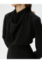 Фото #5 товара Платье женское Koton Drape Yaka Mini с длинным рукавом