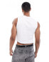 ASOS DESIGN muscle fit cropped rib vest with high neck in white Белый, 2XL - Chest 46-48 - фото #2