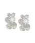 ფოტო #1 პროდუქტის Women's Silver Flower Drop Earrings