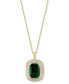 ფოტო #1 პროდუქტის EFFY® Lab Grown Emerald (6-1/5 ct. t.w.) & Lab Grown Diamond (1 ct. t.w.) 18" Pendant Necklace in 14k Gold