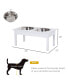 10" Elevated Raised Dog Feeder Stainless Steel Double Bowl Food Water