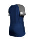 Фото #2 товара Women's Navy Dallas Cowboys Raglan Lace-Up T-shirt