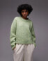 Topshop knitted fluffy relaxed ultimate jumper in light green Зеленый, XS - EU 32-34 - фото #2