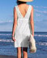 ფოტო #3 პროდუქტის Women's White Tassel Eyelet Cover-up Beach Dress