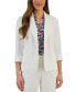 Фото #3 товара Women's Stretch Pique Single-Button Notched-Collar Jacket