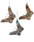 Фото #1 товара Kurt Adler Set Of 3 5X 3In Glass Butterfly Ornaments Multicolor