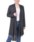 Women's Long Sleeve Knit Cardigan with Chiffon Back