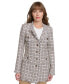 Фото #6 товара Women's Tweed Fringe-Trimmed Button-Down Jacket