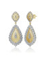 ფოტო #1 პროდუქტის Paved White Gold and 14K Gold Plated Cubic Zirconia Drop Earrings